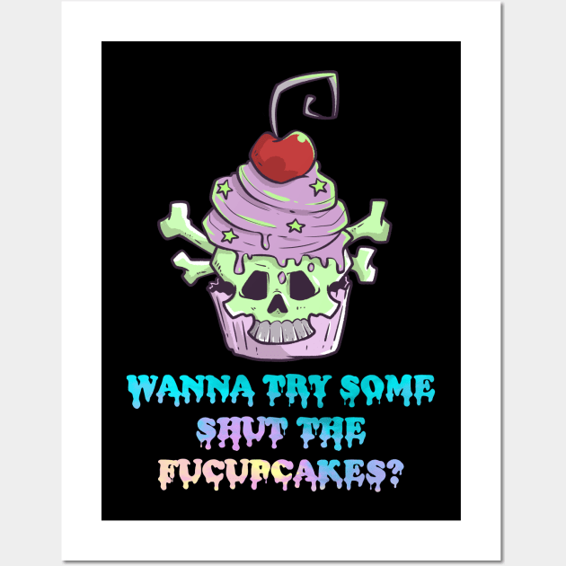 Pastel Goth Cupcake Meme Kawaii Gothic Sarcastic Eboy Egirl Wall Art by TellingTales